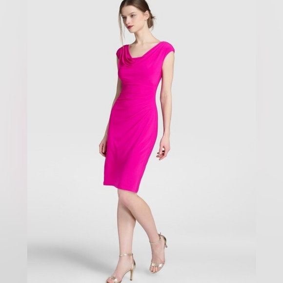 Ralph Lauren Dresses & Skirts - Lauren Ralph Lauren Elegant Pink Cowl Neck Dress Size 10